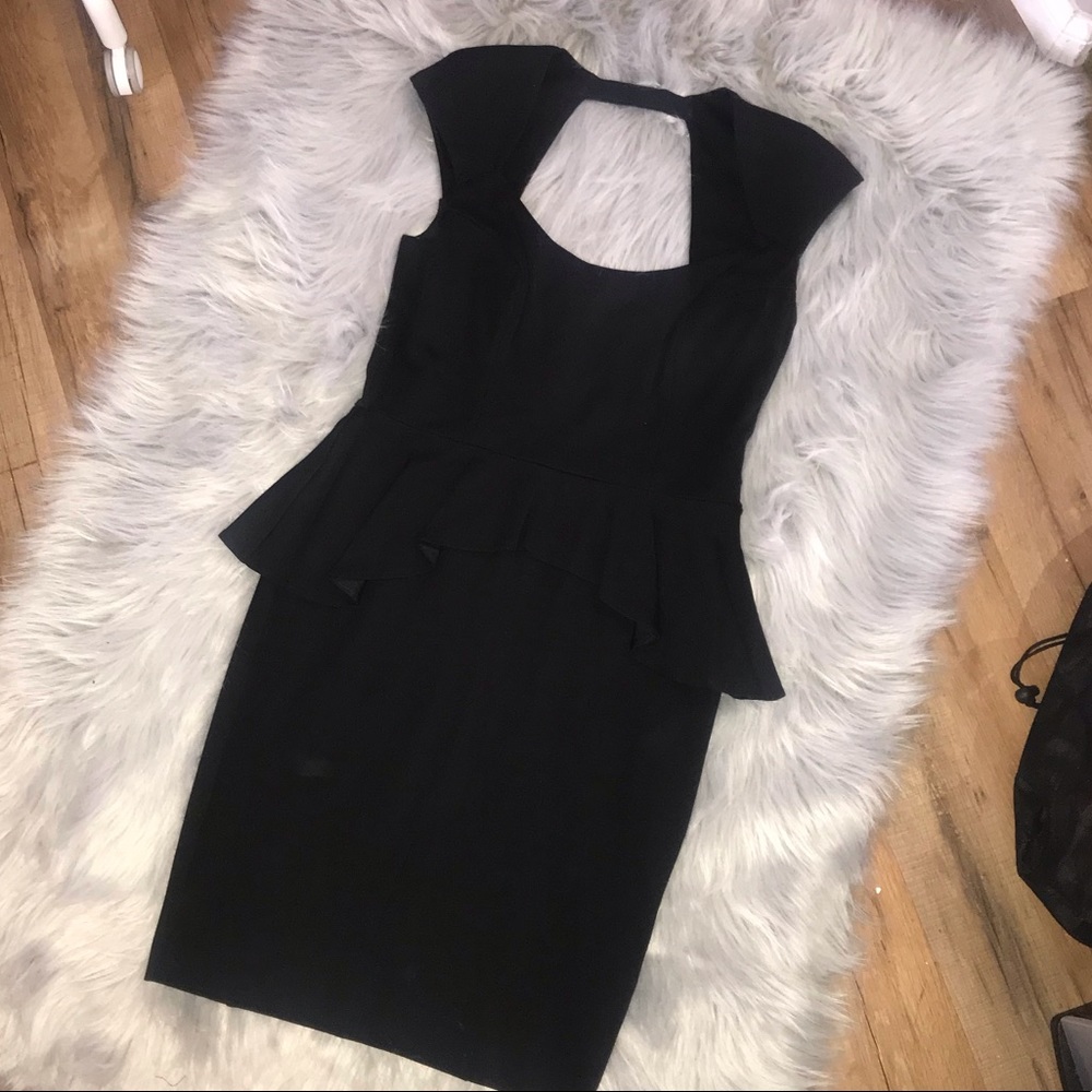 Bebe Cut-out Peplum Dress